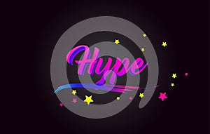 Hype Purple Handwritten lettering typography. Word for logotype, badge, icon, card, postcard, logo, banner, tag Vector