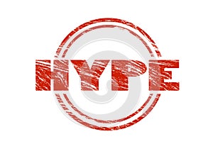 Hype red rubber stamp
