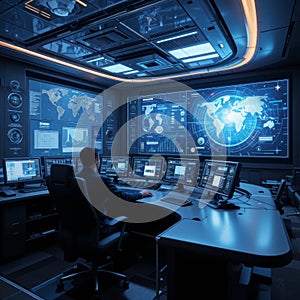A hyper-advanced control room