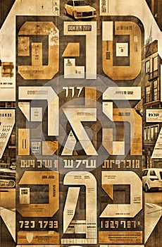 Hyper detailed and creative patterns using letters from different alphabets, AI generated image in poster format photo