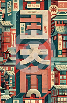 Hyper detailed and creative patterns using letters from different alphabets, AI generated image in poster format