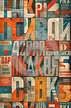 Hyper detailed and creative patterns using letters from different alphabets, AI generated image in poster format