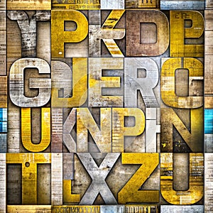 Hyper detailed and creative patterns using letters from different alphabets, AI generated image in poster format