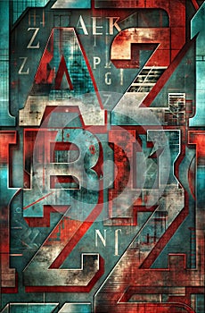 Hyper detailed and creative patterns using letters from different alphabets, AI generated image in poster format