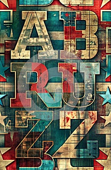 Hyper detailed and creative patterns using letters from different alphabets, AI generated image in poster format