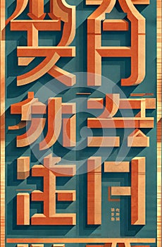 Hyper detailed and creative patterns using letters from different alphabets, AI generated image in poster format photo