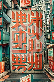 Hyper detailed and creative patterns using letters from different alphabets, AI generated image in poster format photo