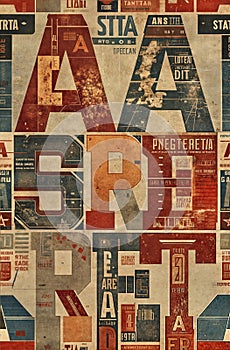 Hyper detailed and creative patterns using letters from different alphabets, AI generated image in poster format