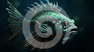 Hyper-detailed 3d Fantasy Sea Fish Character Design photo