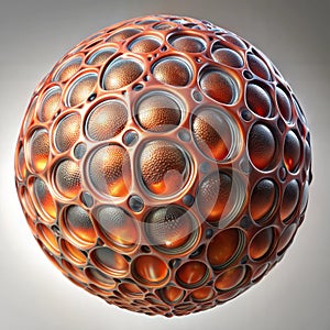 Hyper-detailed sphere 3D rendered, for designs and illustrations, AI generated image