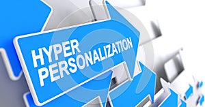 Hyper Personalization - Label on Blue Pointer. 3D. photo