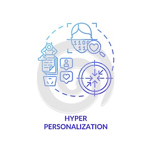Hyper personalization concept icon photo