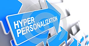 Hyper Personalization - Label on Blue Pointer. 3D.