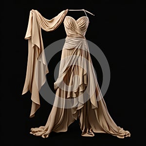 Hyper Realistic 3d Model Of Beautiful Golden Gown