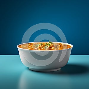 Hyper Realistic 3d Rendering Of Lentil Soup In A Toast Bowl