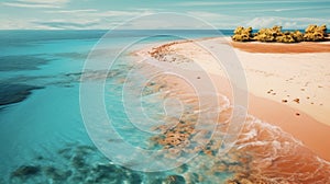 Hyper-realistic Aerial View Of Pink Sand Beach In Tonga