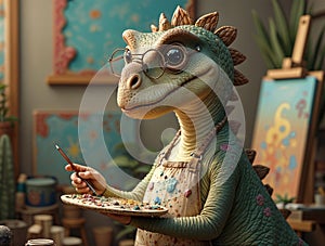 hyper-realistic anthropomorphic dinosaur portrait