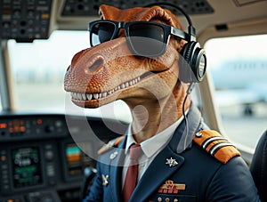 hyper-realistic anthropomorphic dinosaur portrait