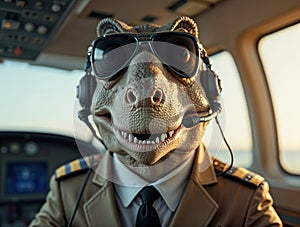 hyper-realistic anthropomorphic dinosaur portrait