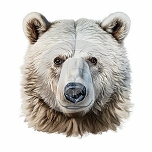 Hyper-realistic Bear Portrait On White Background