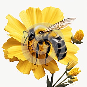 Hyper-realistic Bee Illustration In Georgia O\'keeffe Style