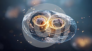 Cell division in microscopic detail revealing life's fundamental. Generated Ai photo
