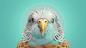 Hyper-realistic Budgerigar Portrait In Wes Anderson Style