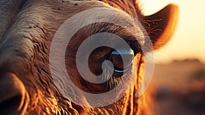Hyper-realistic Camel Eye Illustration With Lens Flares