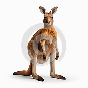Hyper-realistic 3d Kangaroo Illustration On White Background