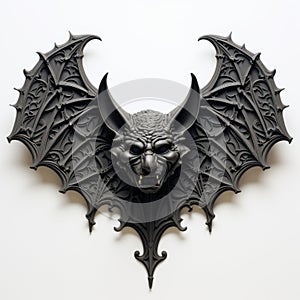 Elaborate Metal Bat Hanging On White Wall: Scott Rohlfs Inspired Art photo