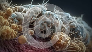 Hyper-realistic Detail Of Vesicular Glutamate Transporter Communication Under Microscope