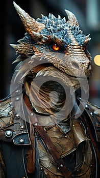 Hyper-realistic Dragonian Supermodel Wizard. Created with Generative AI