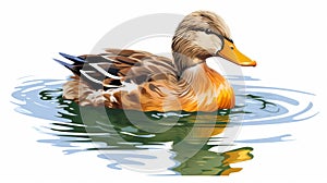 Hyper-realistic Duck Clip Art With White Background And Margins