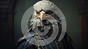 Hyper-realistic Eagle Portrait With Detailed Armor