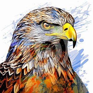 Hyper-realistic Eagle Portrait With Stained Glass Effects