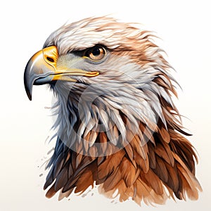 Hyper-realistic Eagle Portrait In The Style Of Magali Villeneuve