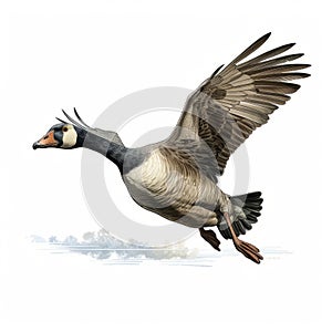 Hyper-realistic Goose Illustration In Travis Charest Comic Book Style