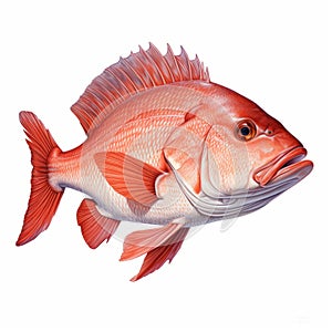Hyper-realistic Illustration Of A Large Red Snapper Fish