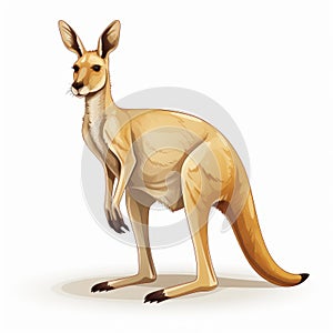 Hyper-realistic Kangaroo Vector Illustration With Clean And Sharp Inking