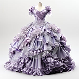 Hyper Realistic Lavender Ball Gown With Storybook-esque Design