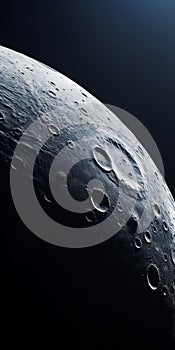 Hyper-realistic Matte Painting Of Moon With Craters And Rocks