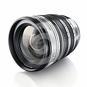 Hyper Realistic 35mm Lens Vector Image With Silver Rim photo