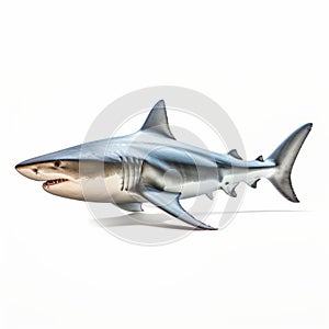 Hyper-realistic Model Shark: Ultradetailed Sideview Photo On White Background