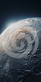 Hyper-realistic Moon In Space Caffenol Developing And Topographic Photography