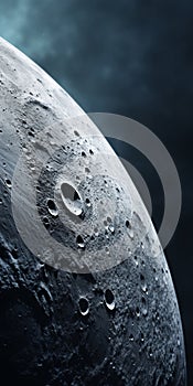 Hyper-realistic Nasa Image Of Moon On Dark Background