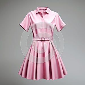 Hyper Realistic Pink Dress Smooth, Polished, And Timelessly Nostalgic photo