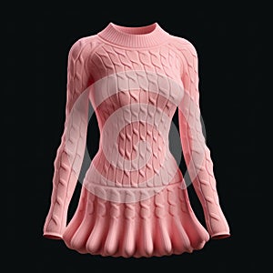 Hyper Realistic Pink Sweater Dress - 3d Model