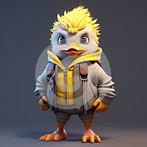 Hyper-realistic Pop Style Cartoon Chicken Character Design photo