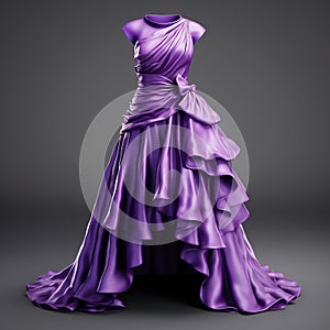 Hyper Realistic Purple Dress: Art Nouveau Inspired Fashion