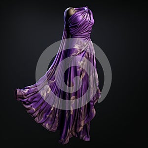 Hyper Realistic Purple Dress With Orientalist Imagery
